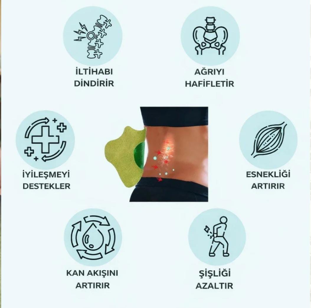 Health Sırt, Omuz, Bel, Boyun, Fıtık Için Bitkisel Isıtmalı Yakı Bandı  (5 Adet)