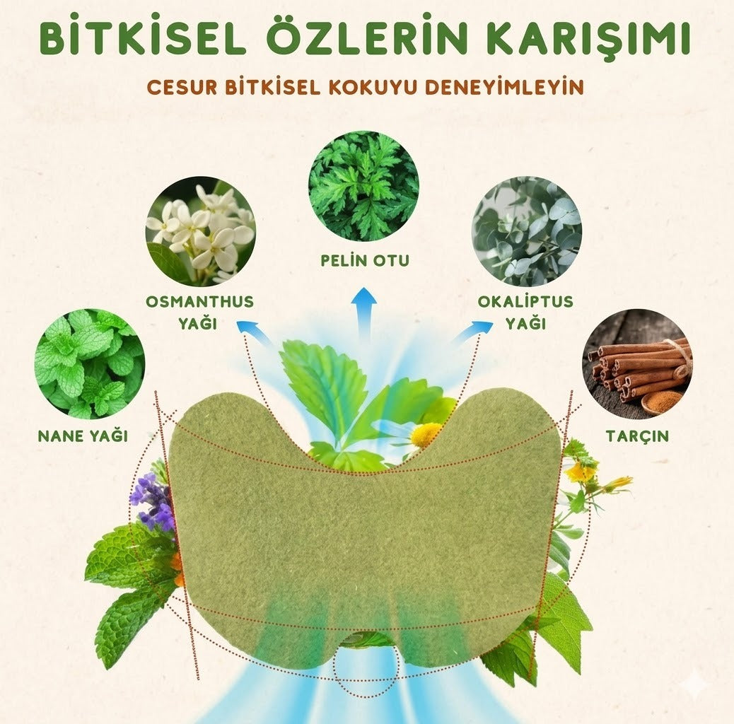 Health Sırt, Omuz, Bel, Boyun, Fıtık Için Bitkisel Isıtmalı Yakı Bandı  (5 Adet)